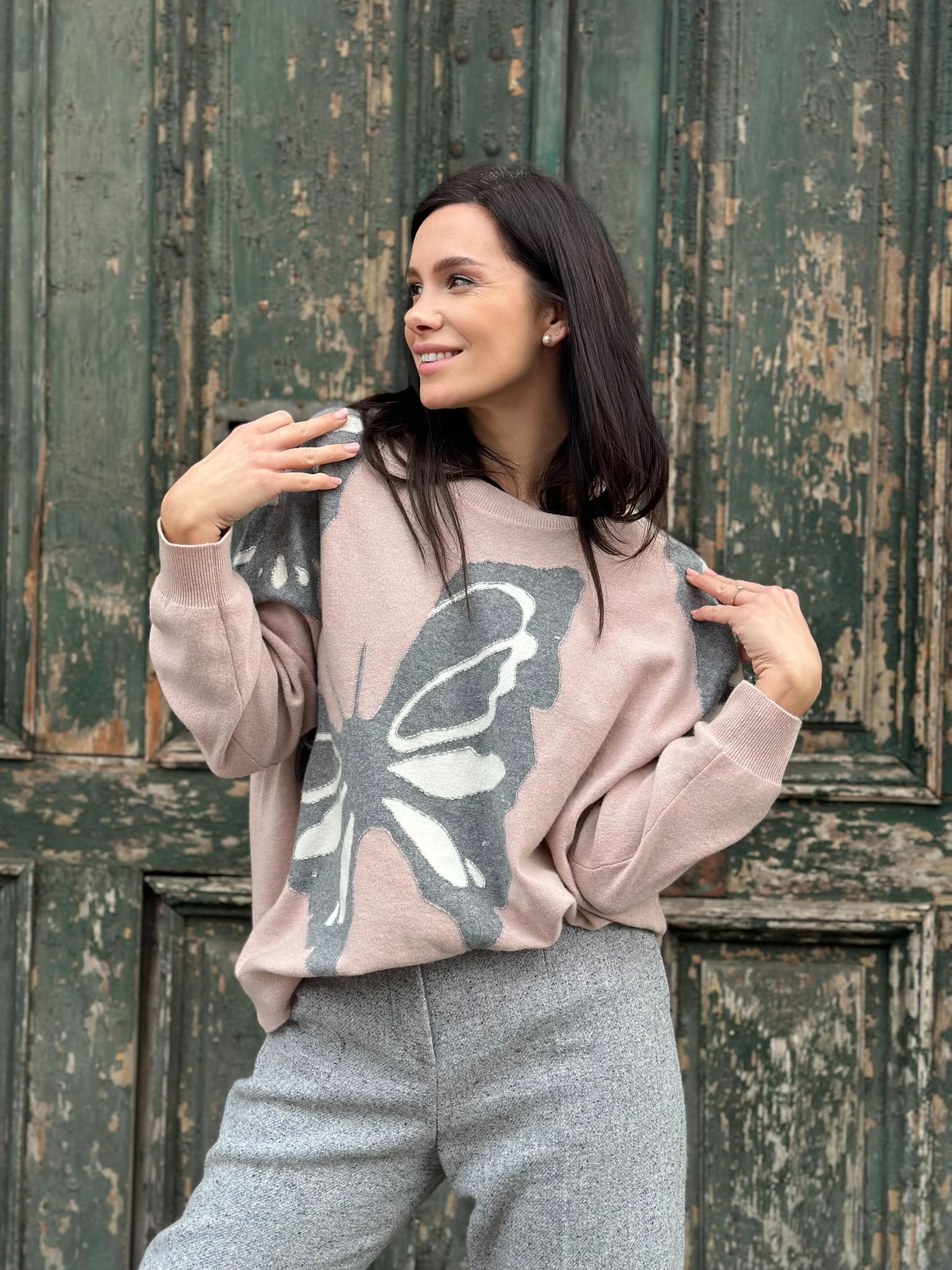 Eric Bompard Bluza roz cu print - XL INTL