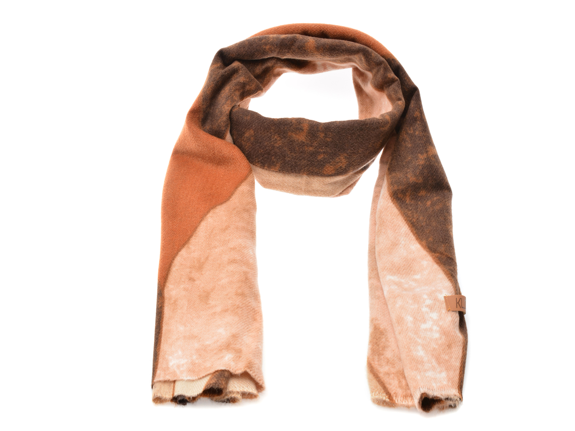 Esarfa KLOP maro, BC05, din material textil