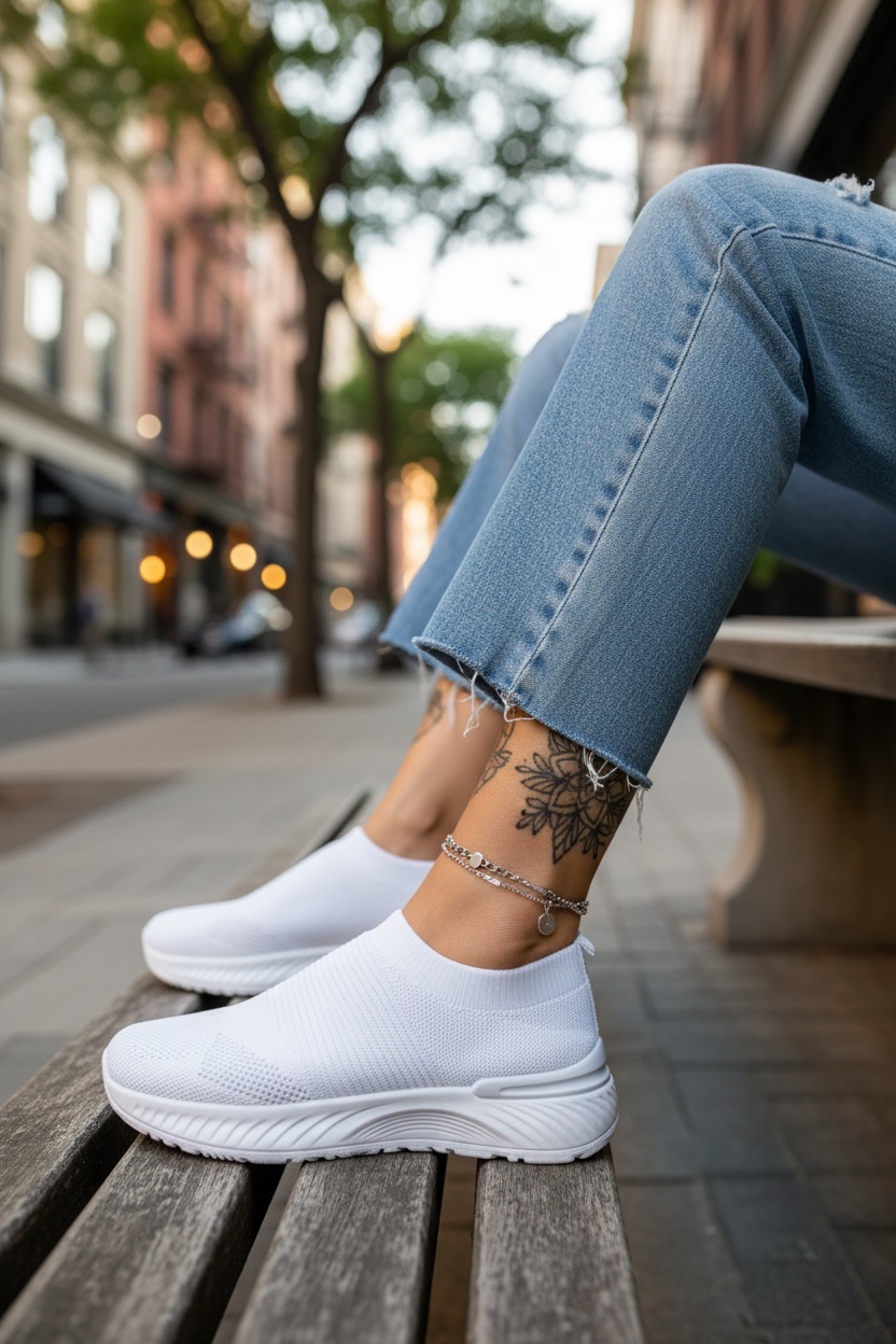 Espadrile dama casual albe 566 T58-1