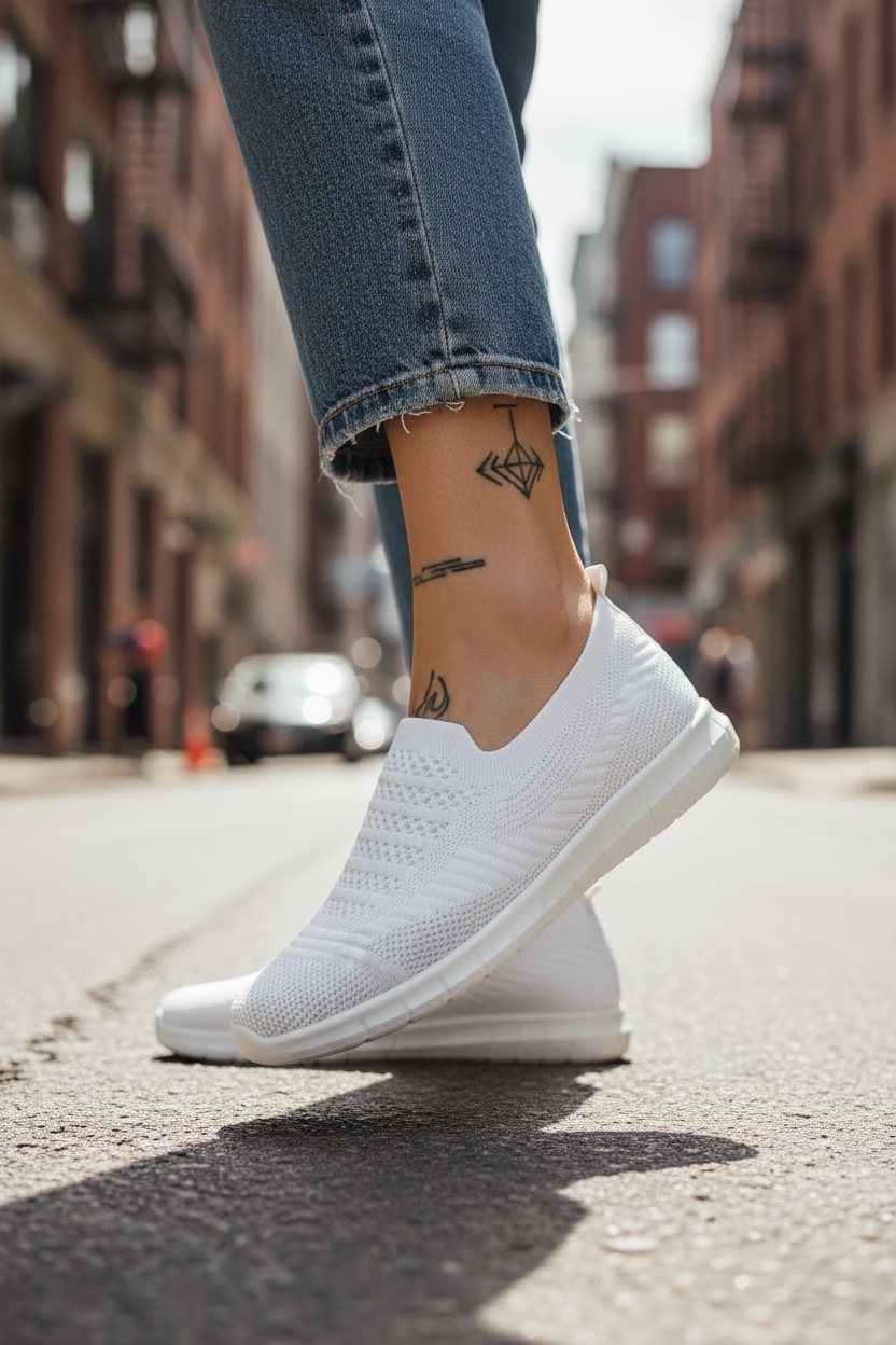 Espadrile dama casual albe CL15 T54-2