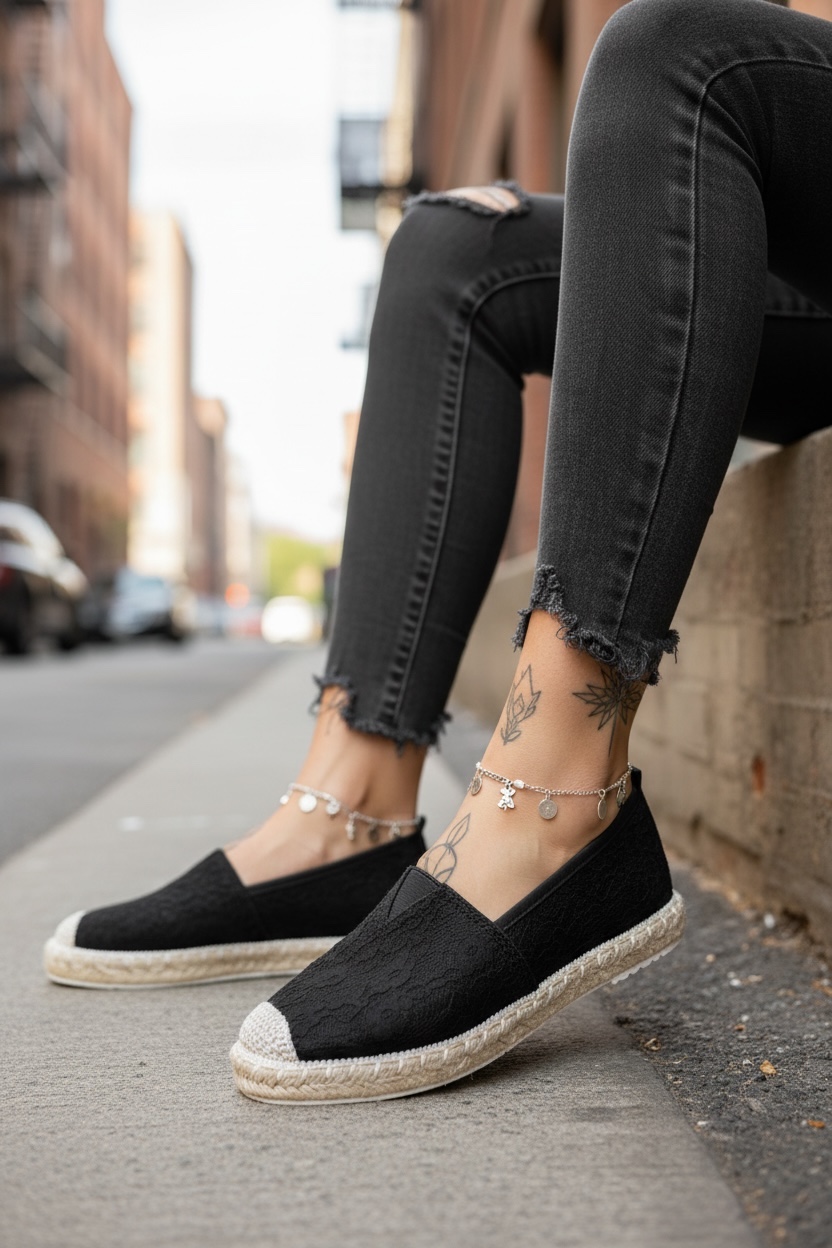 Espadrile dama casual negre Y031 T55-4