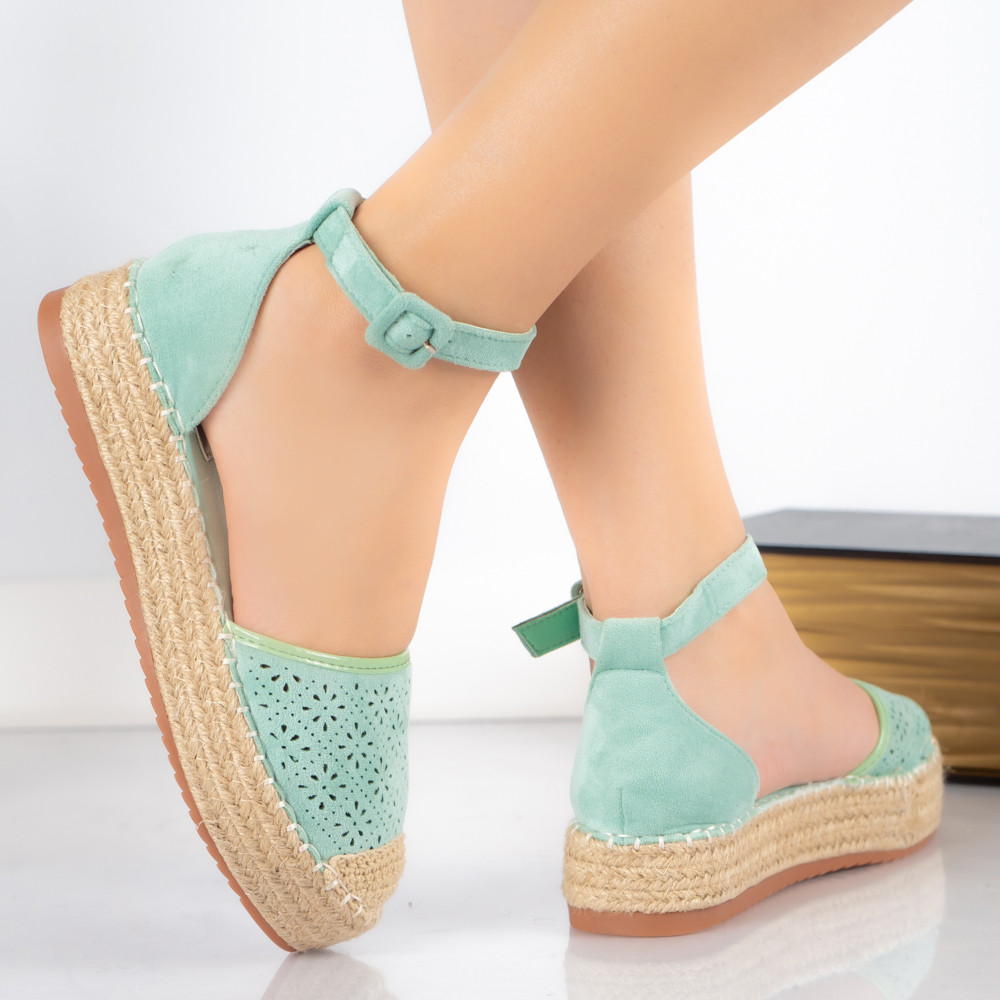 Espadrlie dama verzi din piele ecologica intoarsa klavi - poza 3