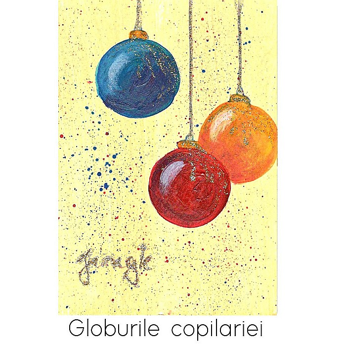 Felicitare Pictata Manual Globurile Copilariei