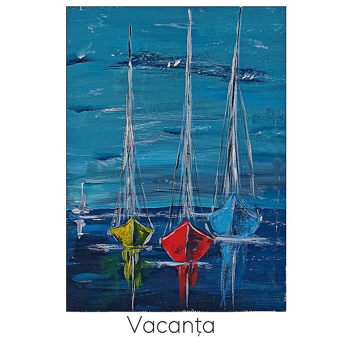 Felicitare Pictata Manual Vacanta