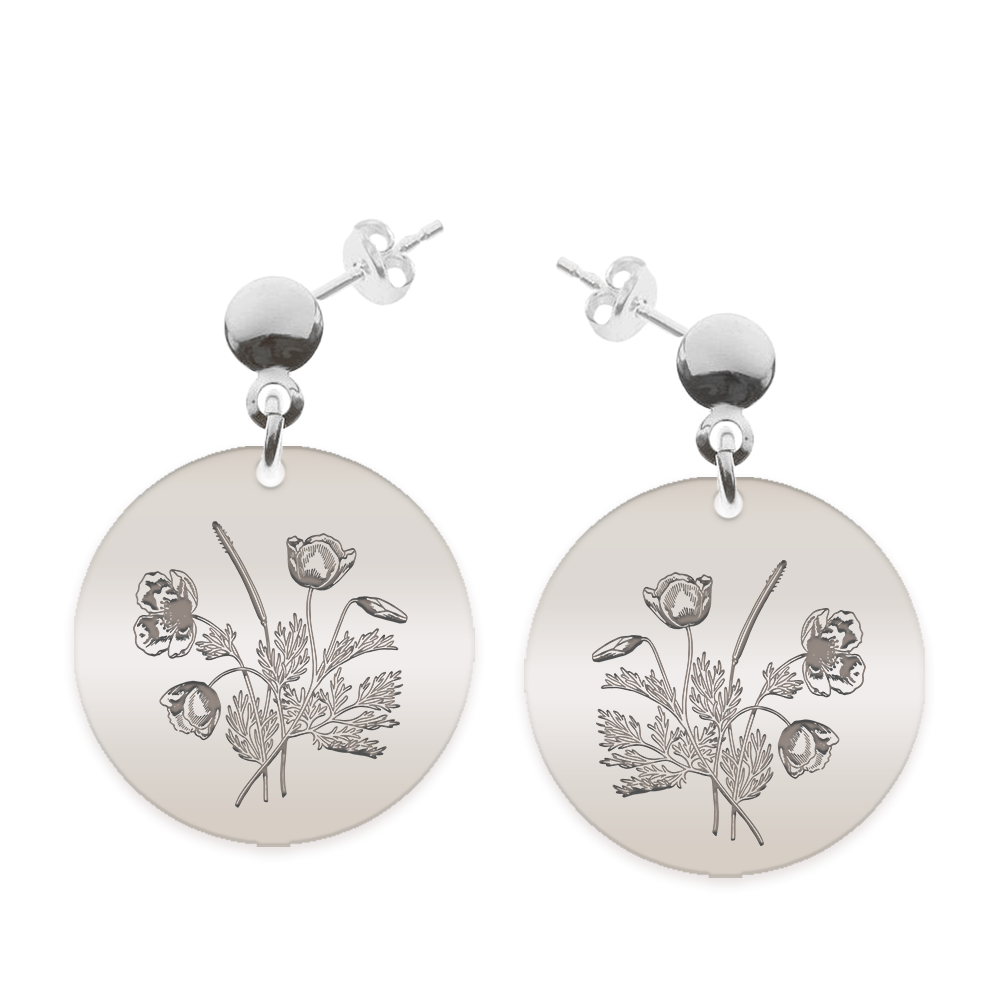 Flora - Cercei personalizati buchet flori cu tija din argint 925