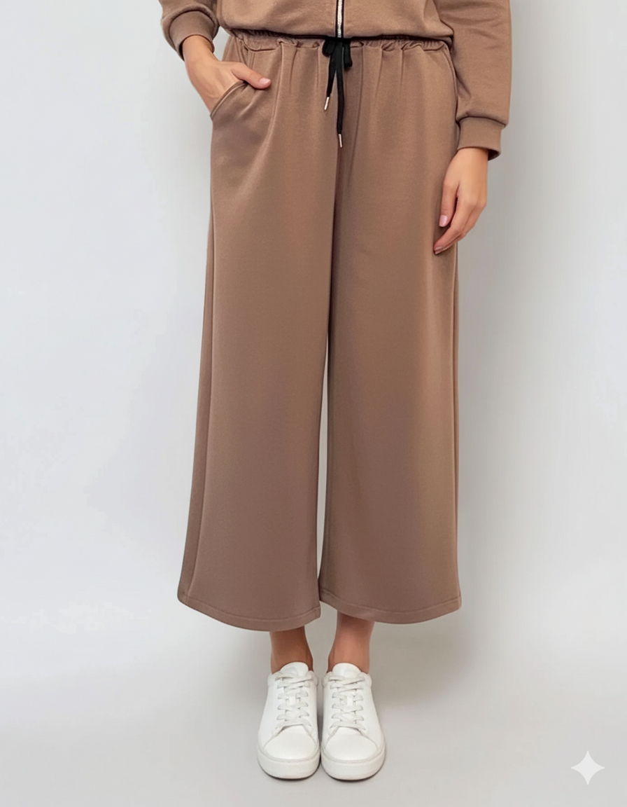 Fustă pantalon cu buzunare și șnur grej - Unica S-L
