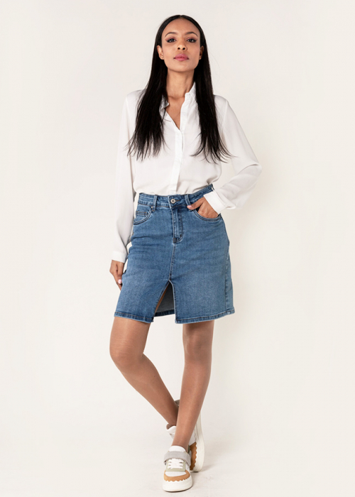 Fusta scurta albastra de denim P213 M10