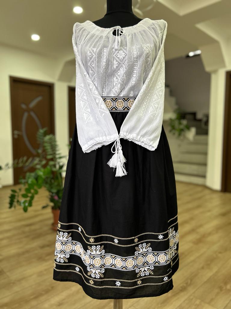 Fustă tradițională femei TM271 - motive geometrice și florale - 3XL
