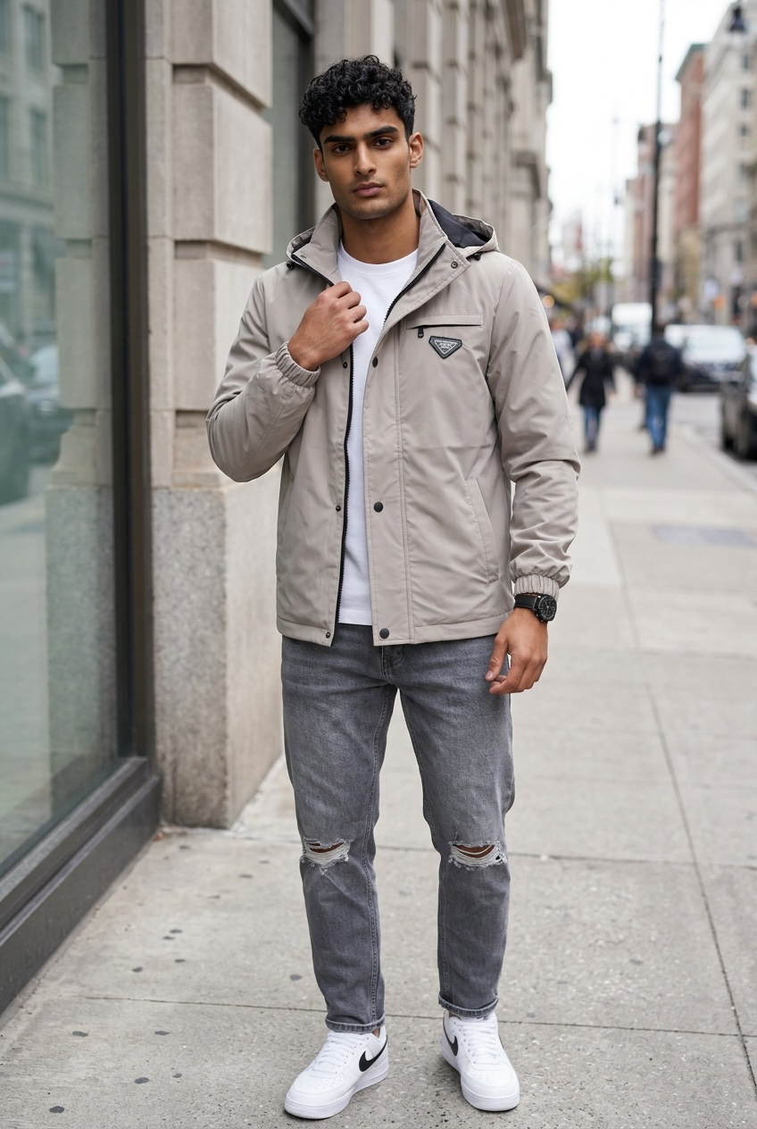 Geaca barbati bej slim fit 13527 O3-4.2