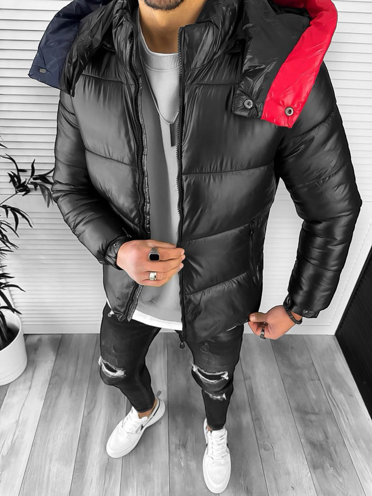 Geaca barbati de iarna neagra A2312 D1-4