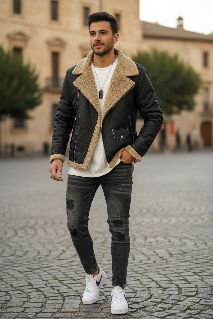 Geaca barbati groasa de iarna neagra M1059 60**