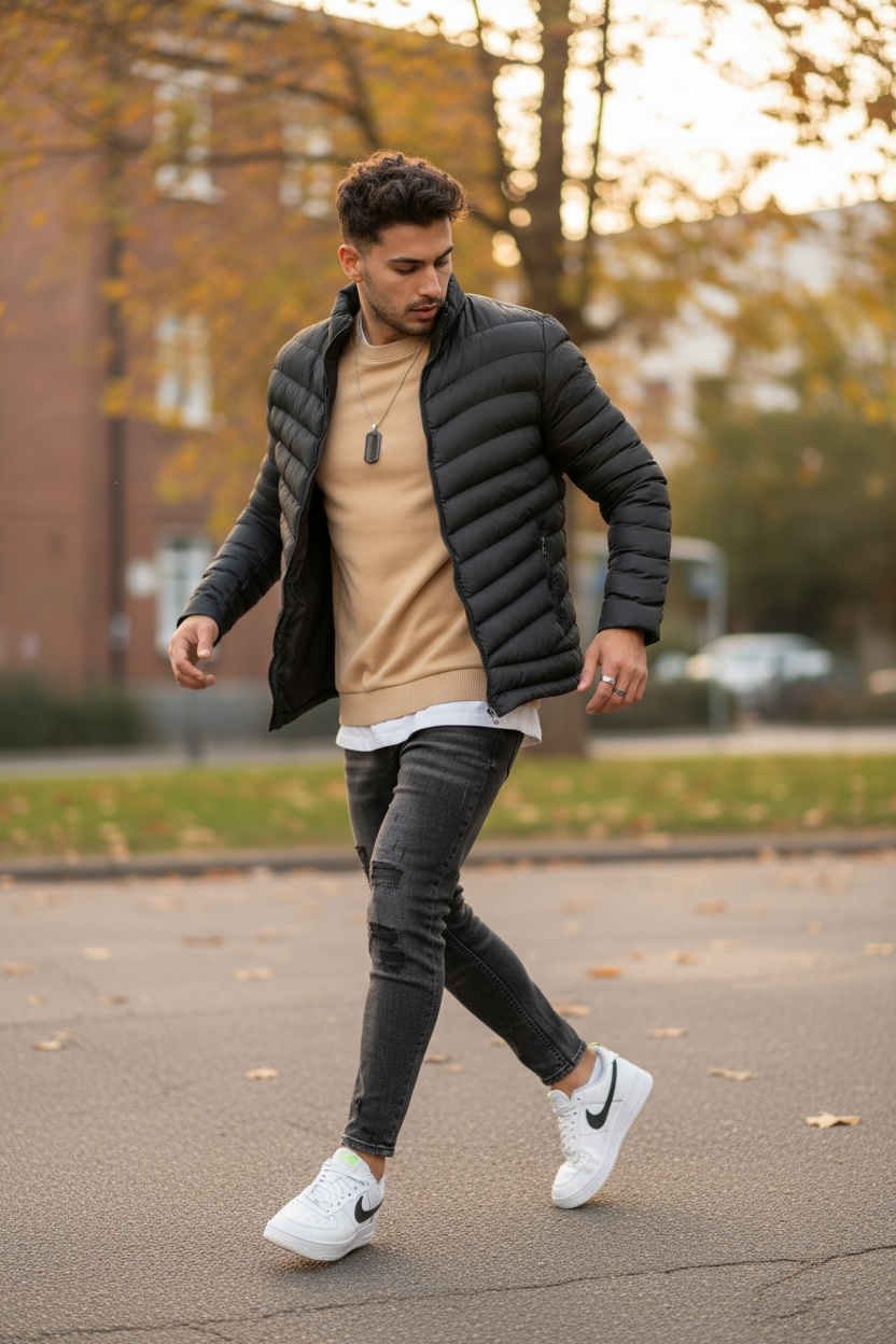Geaca barbati groasa de iarna neagra x12 D0-5