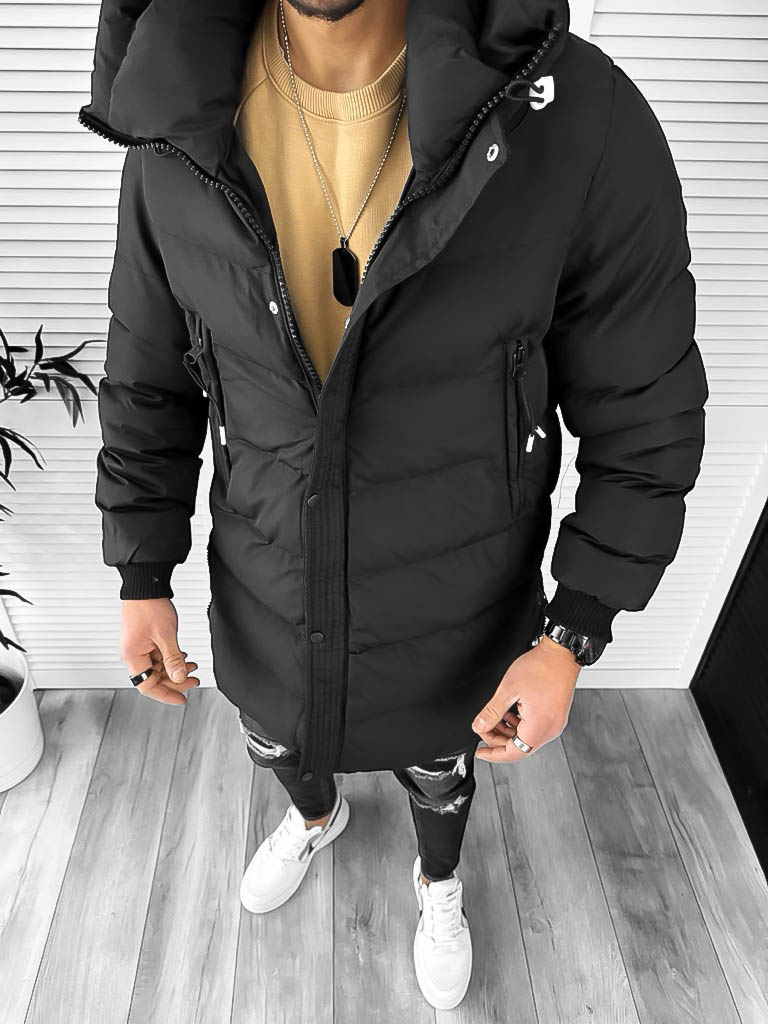 Geaca barbati groasa neagra de iarna 80801 57-2