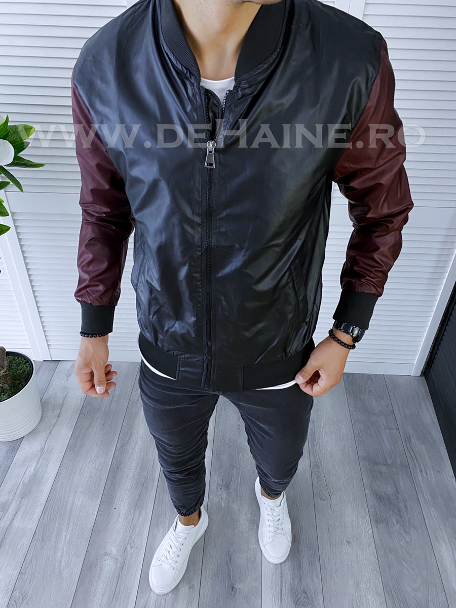 Geaca barbati neagra din piele ecologica B5991 D5-4.1