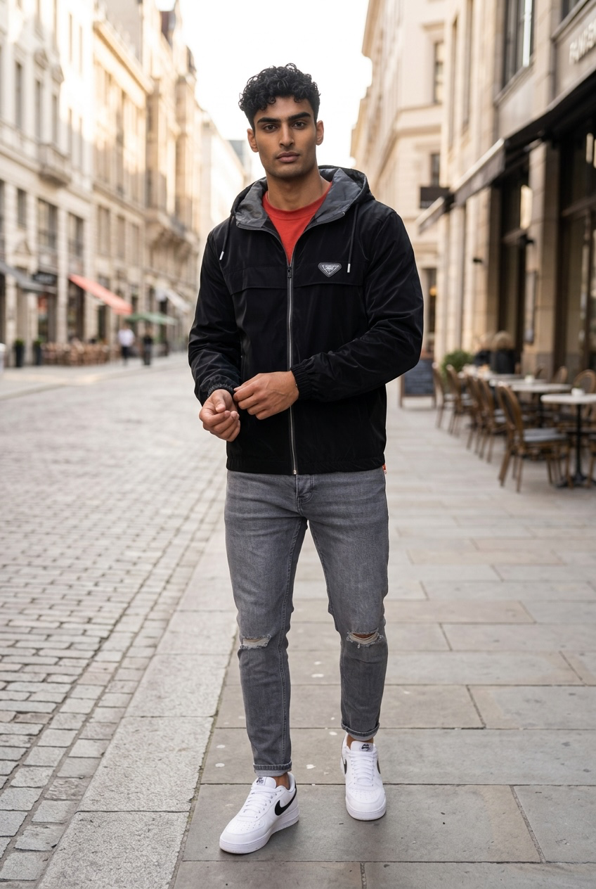 Geaca barbati neagra slim fit 13528 N6-1