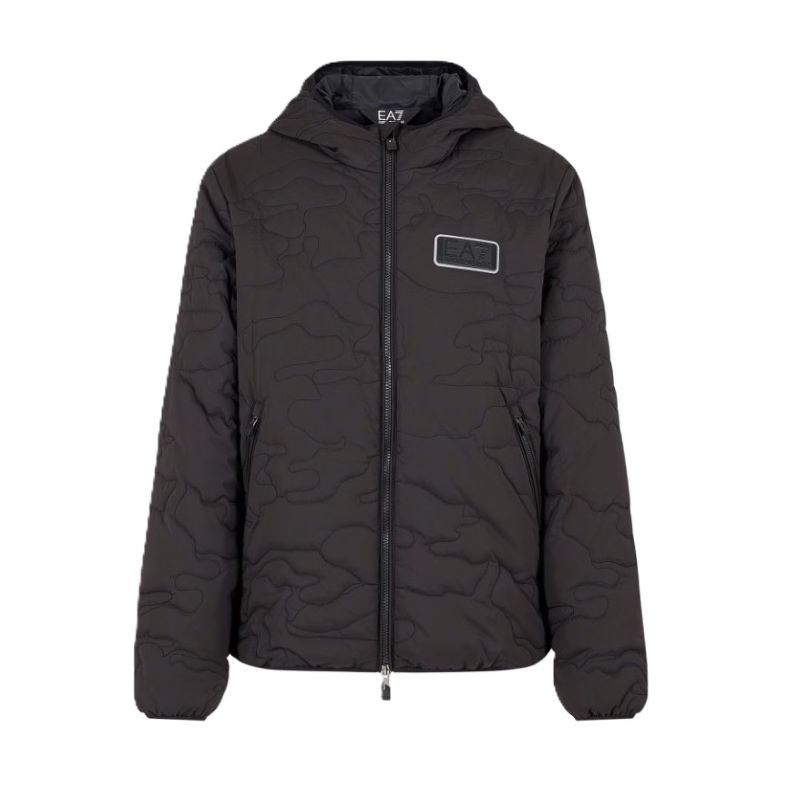 Geaca EA7 M DOWN MEDIUM HOODED JACKET CAMOU - poza 1