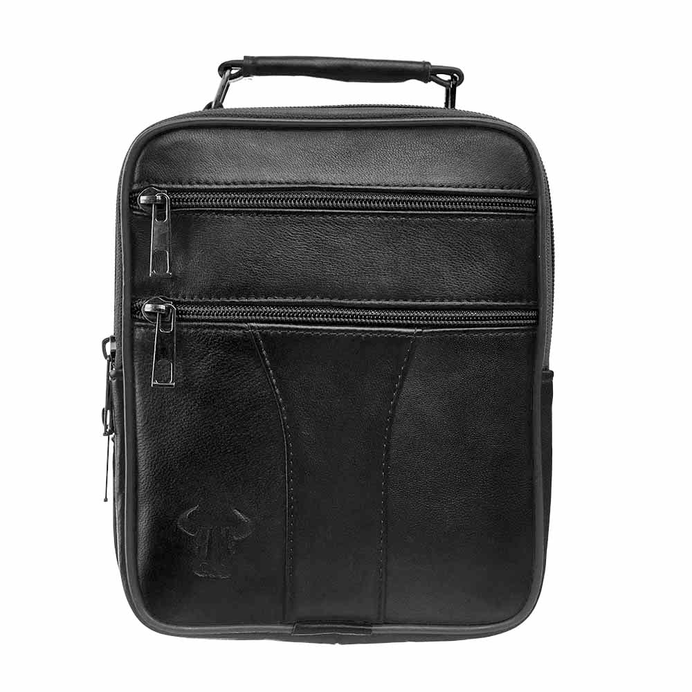 Geanta barbati din piele naturala neagra Cairo