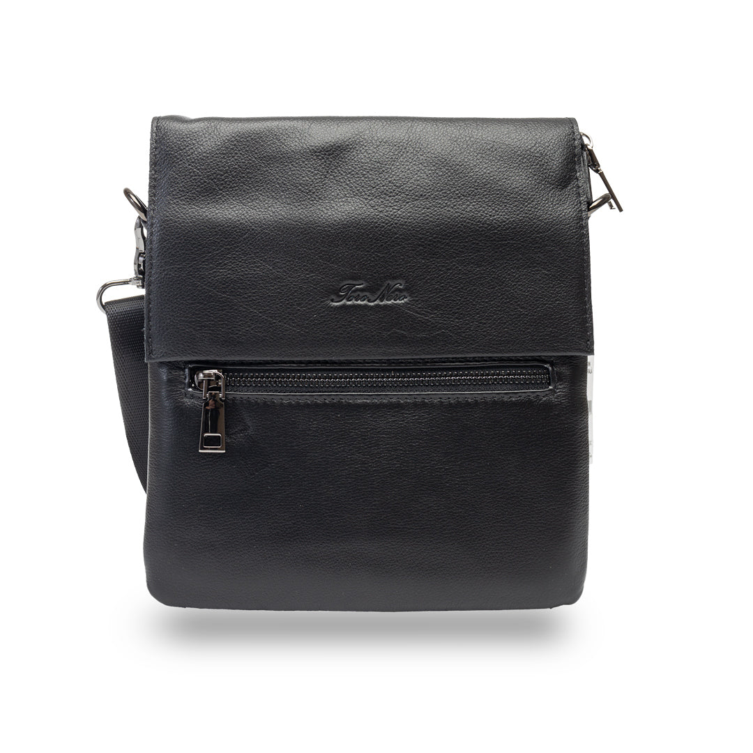 Geanta barbati din piele naturala neagra Track