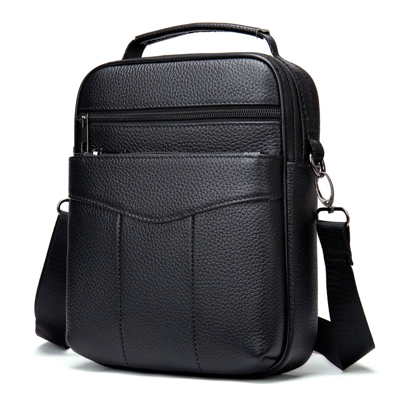 Geanta barbati, Eduard GT956, piele naturala, model negru