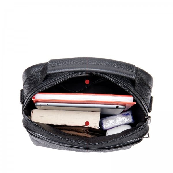 Geanta barbati, Eduard GT956, piele naturala, model negru - poza 2