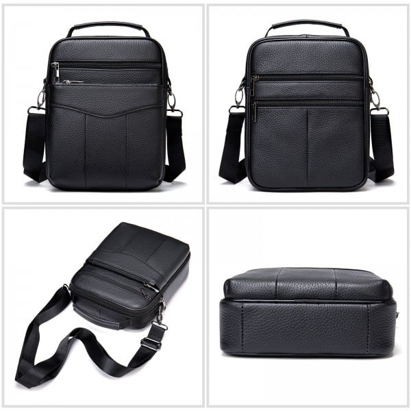 Geanta barbati, Eduard GT956, piele naturala, model negru - poza 4
