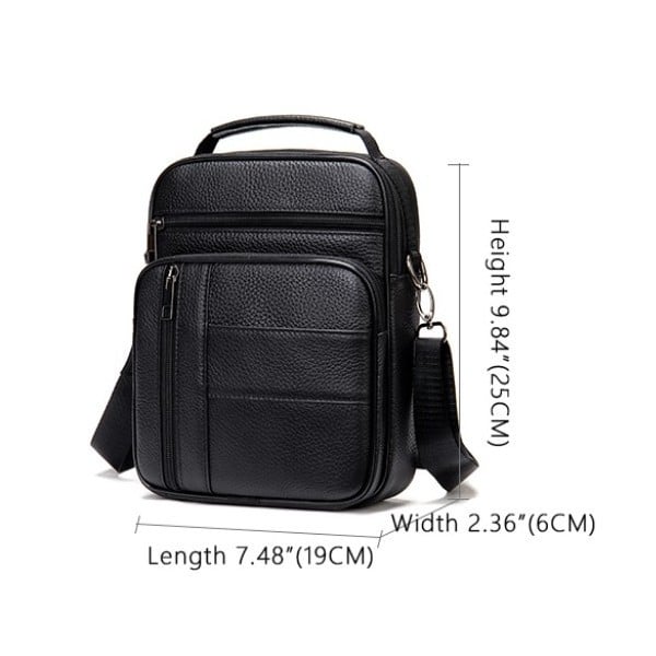 Geanta barbati, Leon GT952, piele naturala, model negru - poza 3