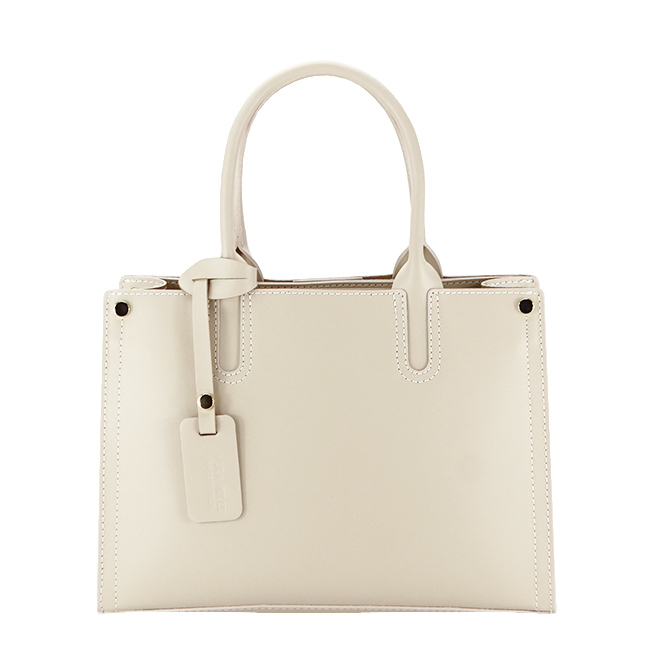 Geanta bej din piele naturala, 8969 122, 23x32x12.5 cm
