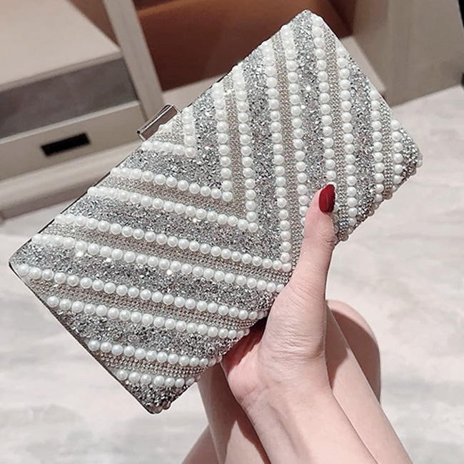 Geanta clutch argintiu 1010 01