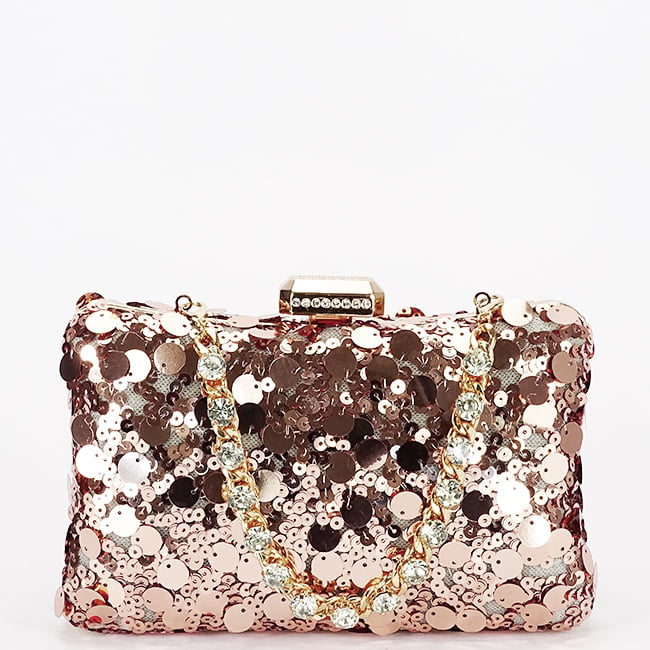 Geanta clutch champagne cu paiete BYH-896 05