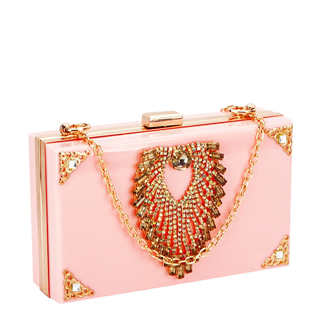 Geanta clutch cu pietricele JR-27BB 05 Roz