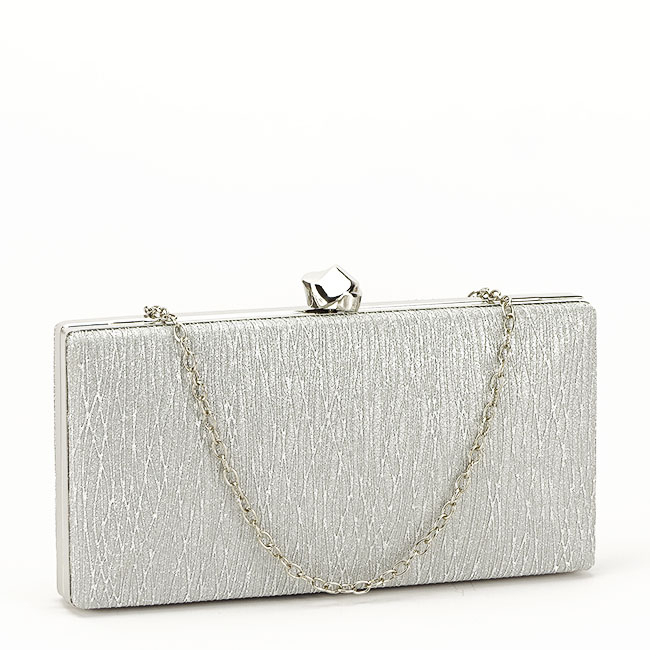 Geanta clutch cu sclipici BYH809 -06 Argintiu