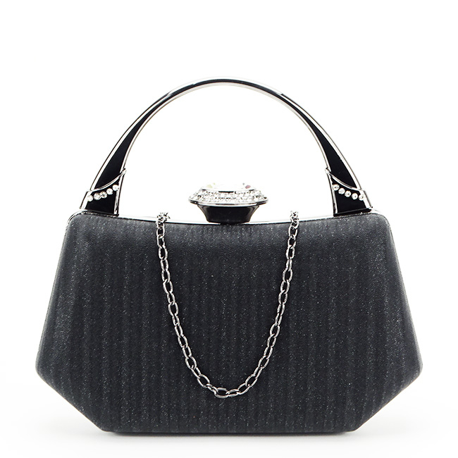Geanta clutch negru cu cristale si sclipici 55461 06
