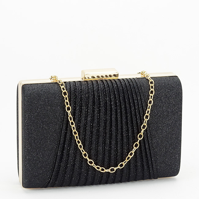 Geanta clutch negru cu sclipici 1009 05