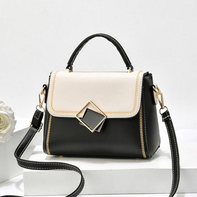 Geanta dama Asha GT2023, model negru/alb