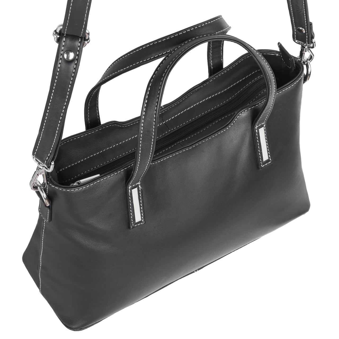 Geanta dama, Caelia GT3860, piele naturala, Negru - poza 4