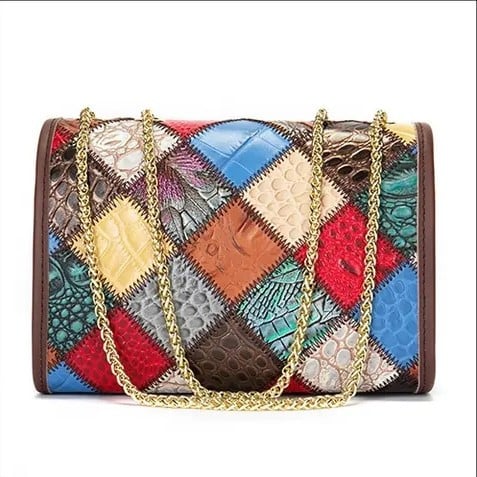 Geanta dama, Ciela GT2243, piele naturala, Multicolor - poza 4