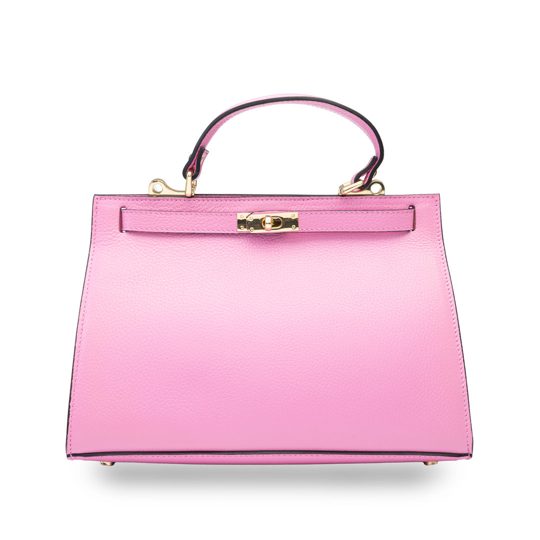 Geanta dama din piele naturala fucsia Chantes