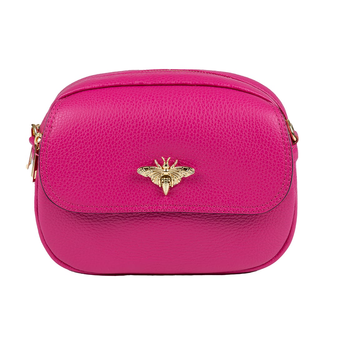 Geantă damă din piele naturala fucsia Eleonora