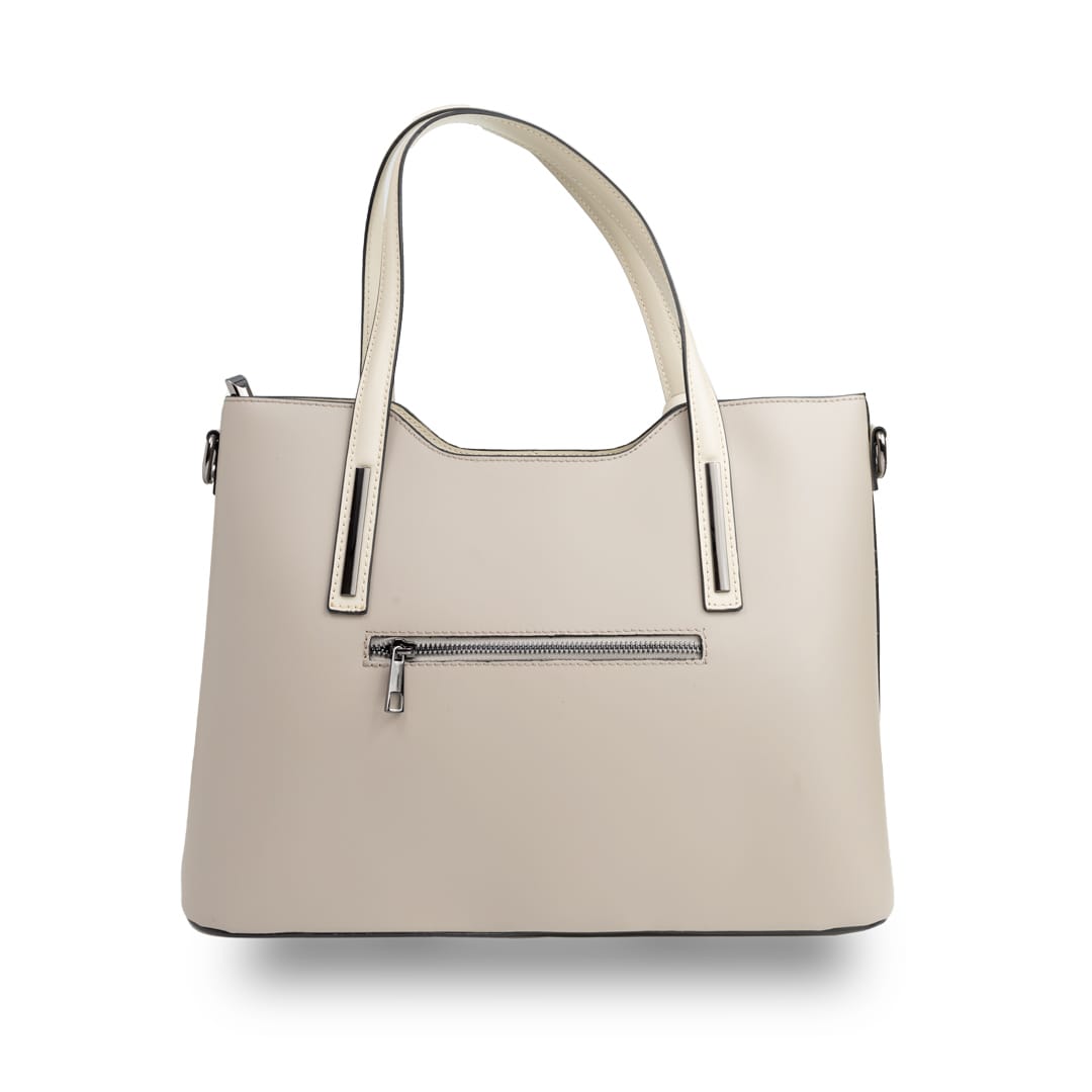 Geantă damă din piele naturala taupe Design Lover