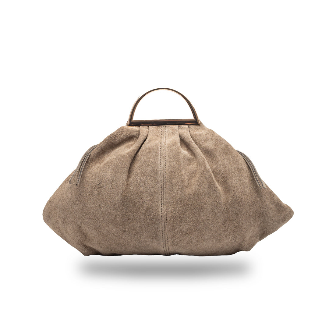 Geantă damă din piele naturala taupe Monica