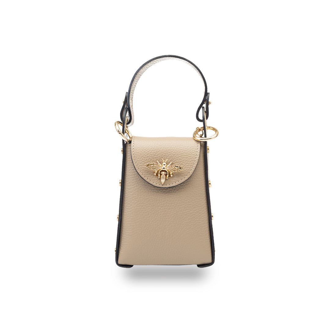 Geantă damă din piele naturala taupe Sofi