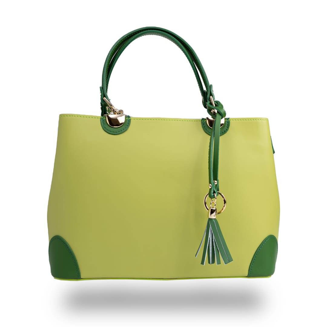 Geantă damă din piele naturala verde Design Beauty