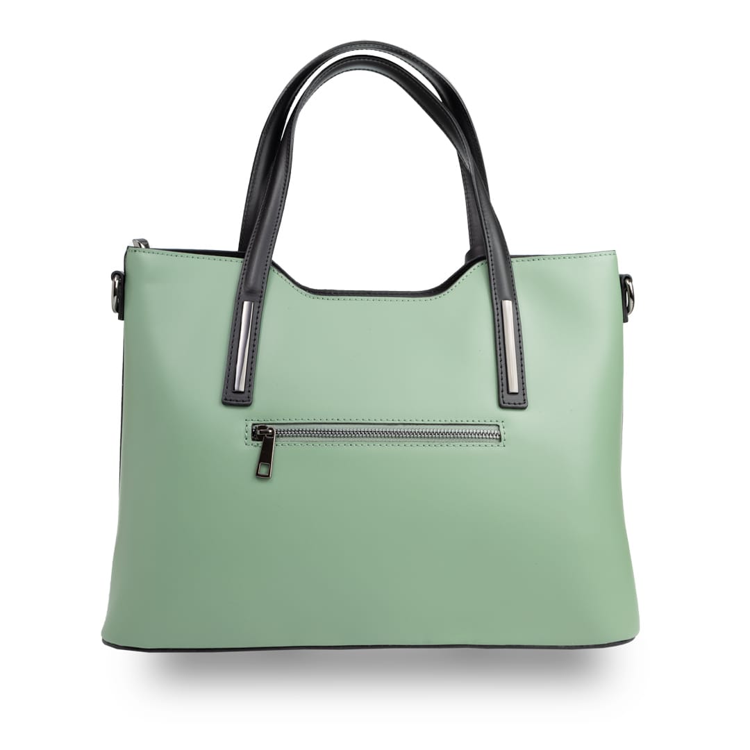 Geantă damă din piele naturala verde menta Design Lover