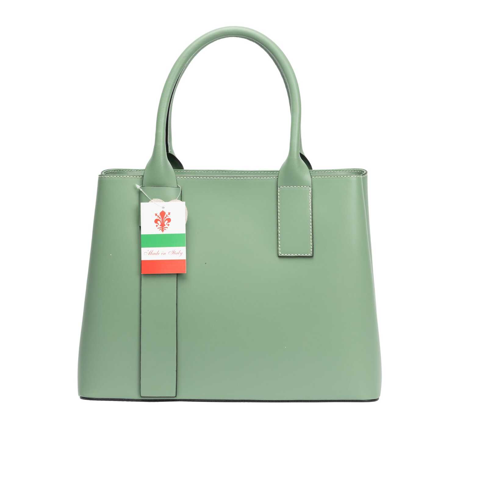 Geantă damă din piele naturala verde Misha