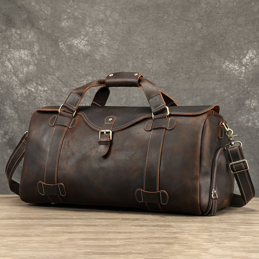 Geanta de calatorie, Armand GT3804, piele naturala, Maro - poza 1