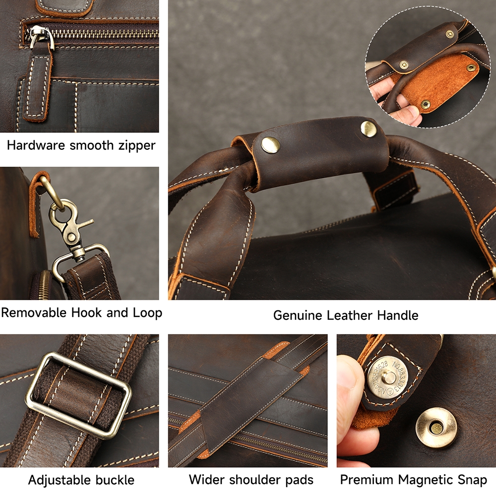 Geanta de calatorie, Armand GT3804, piele naturala, Maro - poza 3