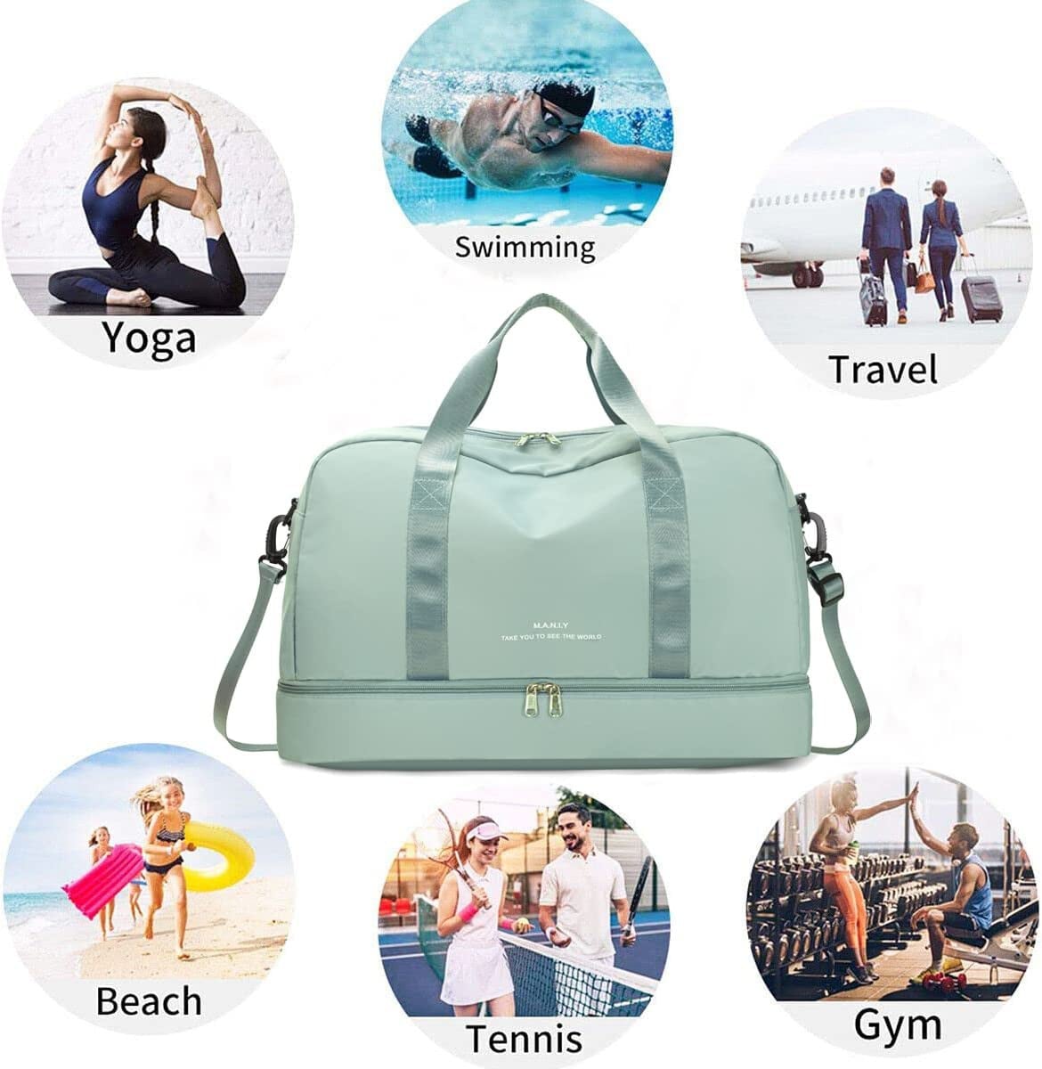 Geanta de calatorie unisex, Alaia GT2220, Verde - poza 4