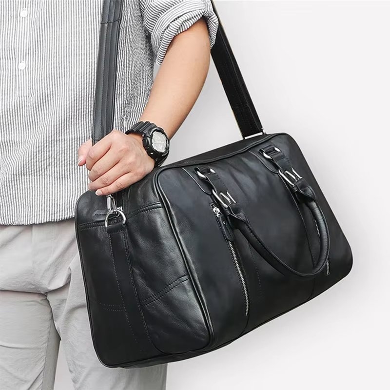 Geanta de calatorie unisex, Arion GT3280, piele naturala, Negru - poza 3
