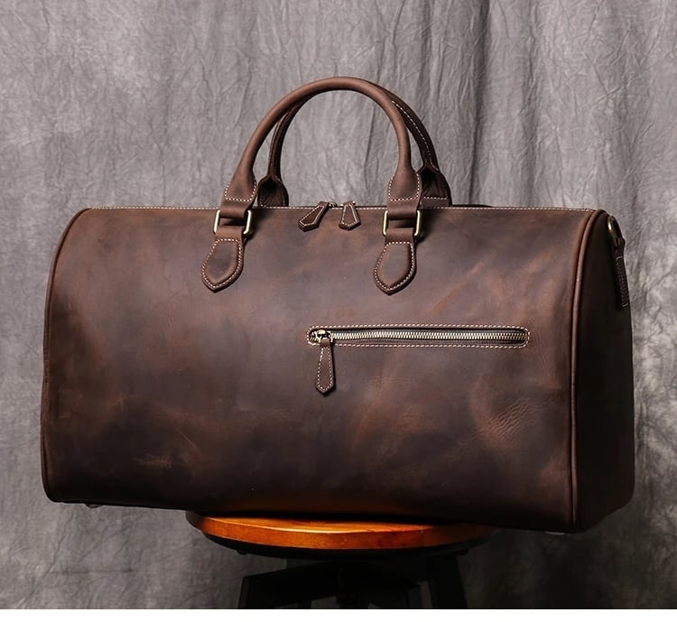 Geanta de calatorie unisex, Evren GT3302, piele naturala, Maro inchis - poza 1