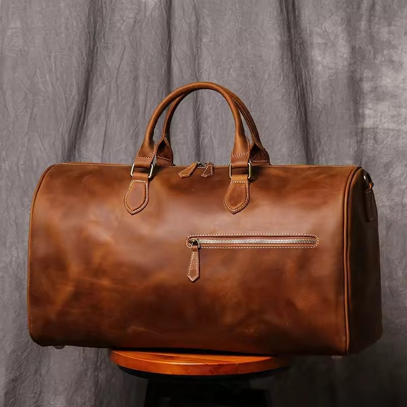 Geanta de calatorie unisex, Evren GT3303, piele naturala, Maro - poza 1